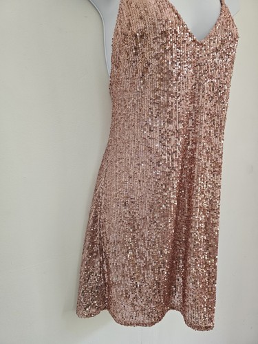 Victoria’s Secret Rose Gold Sequin Slip Dress Size Small Dream Angel Collection - Picture 7 of 16