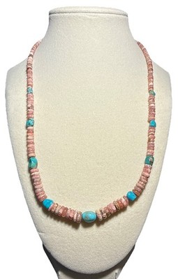 Jay King Rhodochrosite and Turquoise Sterling Silver Necklace J13-3