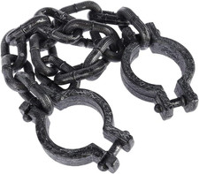 35-Inch Plastic Wrist Shackles with Chain, Costume Prop, Black