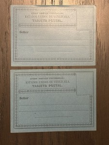 EU VENEZUELA Philatelic Postal Cards Stationery Lot Blue 1890s Type 1 & 2