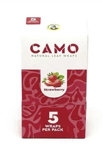 CAMO Self-Rolling Natural Leaf Wraps 125mm wraps-Strawberry Flavor (Full Box)