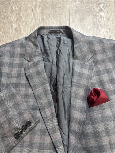 Blazer Abrigo Deportivo Boss Hugo Boss 42R Gris Cuadros Hombre Boda Formal Nuevo - Imagen 14 de 15