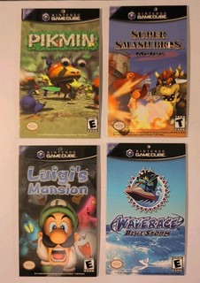 4 Promotional Nintendo GameCube Cardboard Hang Tab Displays 5 x 3"...Rare Cards