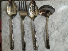 Oneida CHERIE 4 Serving Pieces Stainless Flatware Ladle Fork Serving Spoon