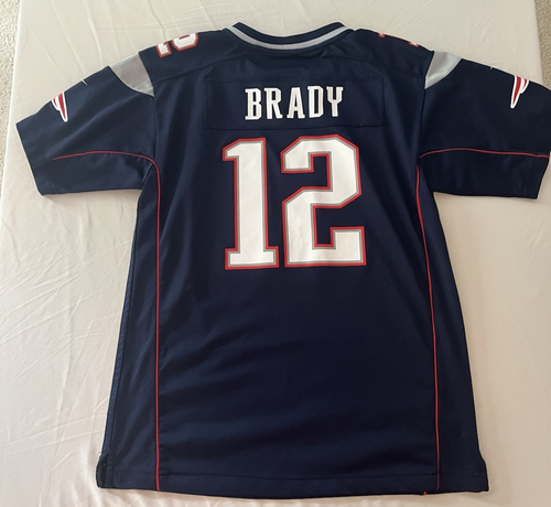 New England Patriots #12 Tom Brady Nike On Field Jersey Azul Marino Juvenil XL - Imagen 6 de 8