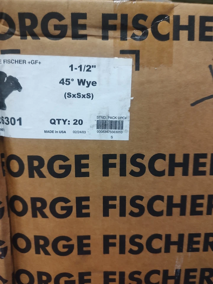 Caja de 20 George Fisher 52601 1-1/2" PPFR Fusible Camiseta Sanitaria Wye Nueva Foto 4 de 4