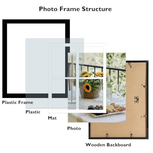 12x16 Picture Frame, 5x7 Collage Frame, Display 4 Pcs 5x7 Photos or 12x16 - Picture 3 of 7