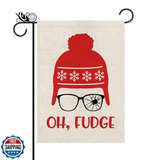 Christmas Winter Garden Flag Hat Garden Flag Oh Fudge Season Farm