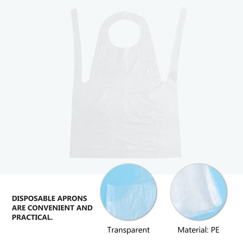 50pz Grembiuli Plastica Plastica Impermeabile Grembiule Olio Trattamento Capes - Foto 7 di 12