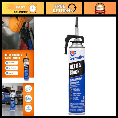 Ultra Black RTV Silicone Gasket Maker, 9.5 oz - Maximum Oil Resistance Sealant