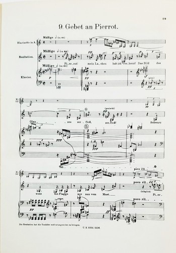 Schoenberg Op. 21 Pierrot Lunnaire Score Universal Edition - Picture 5 of 6