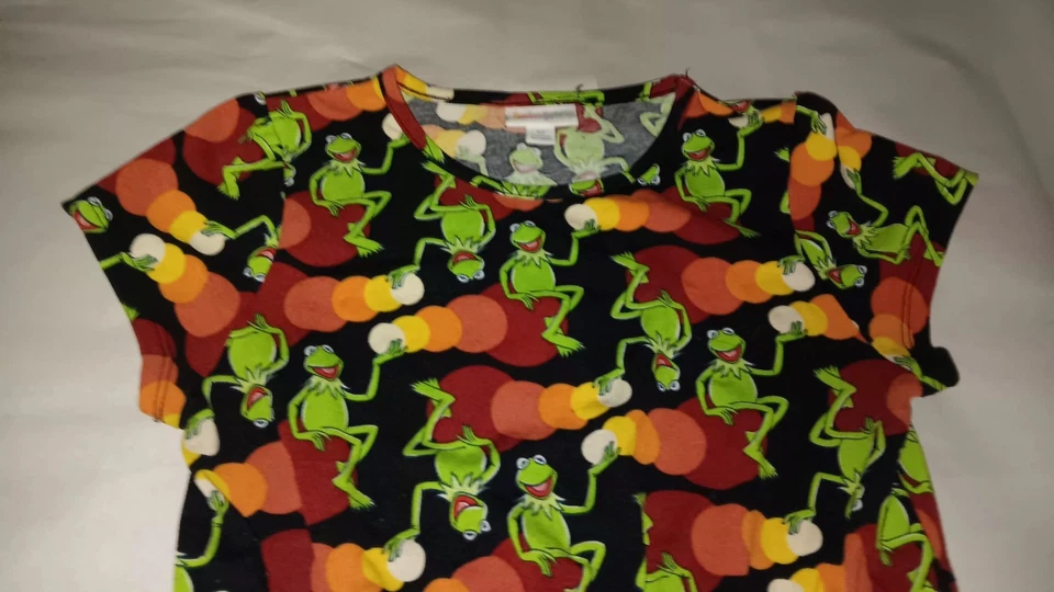 Vestido LulaRoe Kermit la Rana Niña Pequeña con Bolsillos Talla 12 Foto 3 de 4
