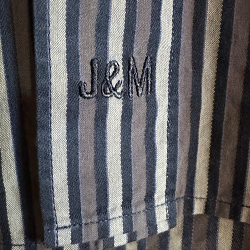 Johnston & Murphy Men's Brown Striped Button-Down Shirt Size Large - Picture 6 of 7