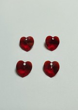 Swarovski 6202 6228 10mm Heart Pendant Charm Siam red 4pcs 