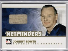 2008-09 ITG SUPERLATIVE FRANCHISE JOHNNY BOWER GAME-USED JERSEY GOLD TRUE #D 1/1