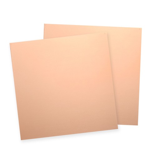 2Pcs Pure Copper Sheet,6" x 6", 20 Gauge (0.8mm) Thickness with Glove(Rose Gold)