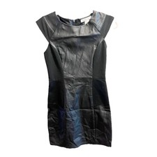 BCBGeneration Black Mini Dress Faux Leather S Women’s Motorcycle Sexy Club Goth