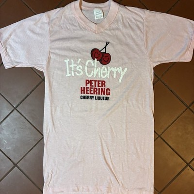 Vintage 70s/80s Peter Heering  It s Cherry  Cherry Liqueur Shirt Size m (S/XS)