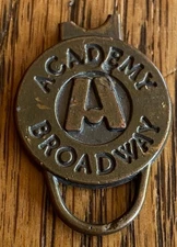 VINTAGE ACADEMY BROADWAY BAG TAG  - NICE DETAIL - ESTATE FIND
