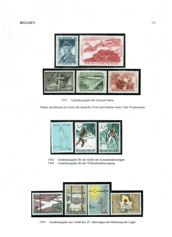 Bélgica Selección de estampillas en 5 páginas de exposición MNH #A3794 Foto 2 de 4