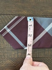 Kenneth Cole Reaction Burgundy Gray Plaid Silk Men  s Tie