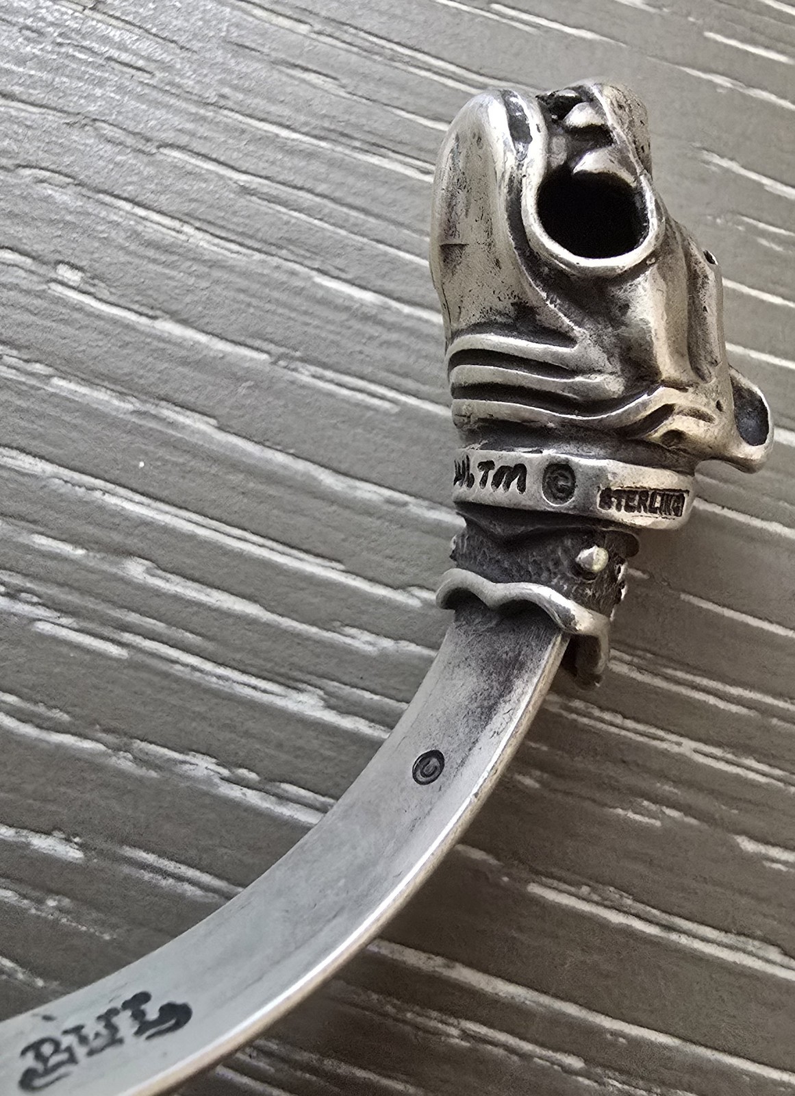 Bill Wall Leather BWL Custom Dog Head Sterling Silver… - Gem