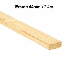 18mm x 44mm Whitewood PSE Timber 2.4m - Smooth Planed Square Edge Softwood
