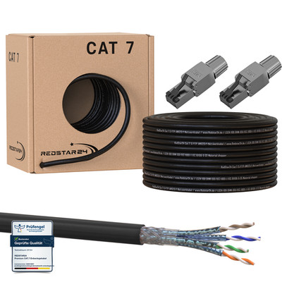 Cat 7 Erdkabel Netzwerkkabel Verlegekabel Outdoor UV Außen Rj45 Stecker CAT 8