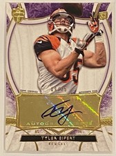 2013 Topps Supreme Tyler Eifert RC Auto 09/25 Gold Bengals Rookie Auto On Card. rookie card picture