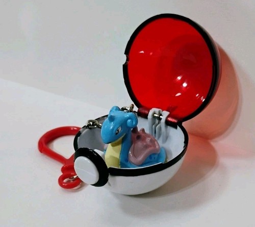 Vintage Pokemon Lapras Figure Catch & Release Pokeball Keychain 1999 B.F.I Toy - 第 1/10 張圖片