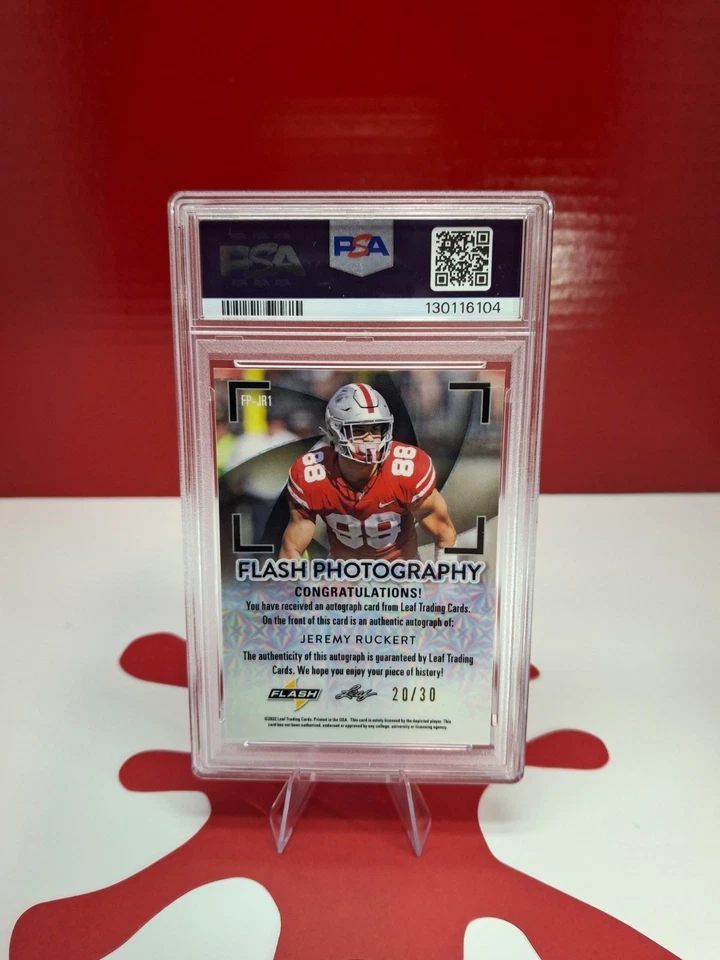 2022 LEAF (RC) JEREMY RUCKERT F/P AUTO-SILVER #FPJR1 NM-MT 8 JETS # 20/30 POP-1 - Image 3 of 3