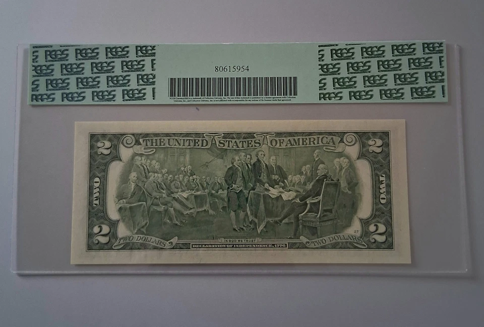 TRUE BINARY 0's and 1's $2 Two Dollars Note Number #E 11101100 A PCGS 66 PPQ - Image 4 of 4