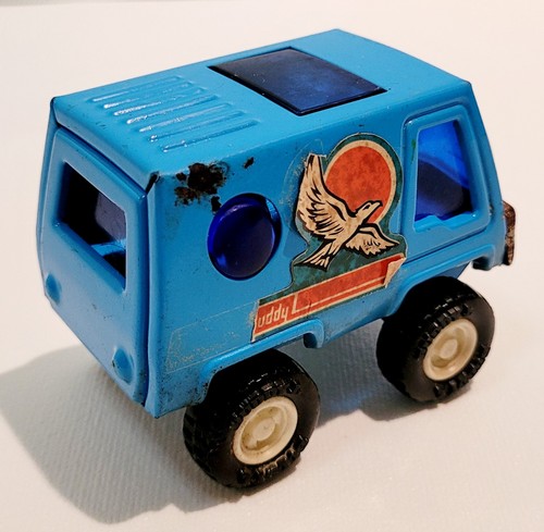 VTG BUDDY L BLUE VAN WITH SUN & EAGLE ON EACH SIDE--MADE IN JAPAN-TINTED WINDOWS - Picture 2 of 9
