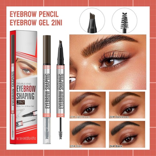 (2 Pcs)2-in-1 Microblading Eyebrow Pen With 4-Fork-Tip Brow Pen + Sealing Bro... - Picture 5 of 6
