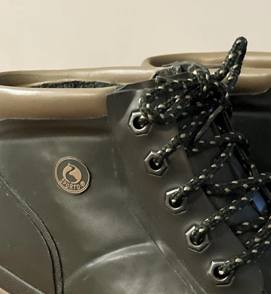 Womans Sporto Thermolite Lace up Duck Boots Black/Olive Size 8 EUC - Image 3 of 4