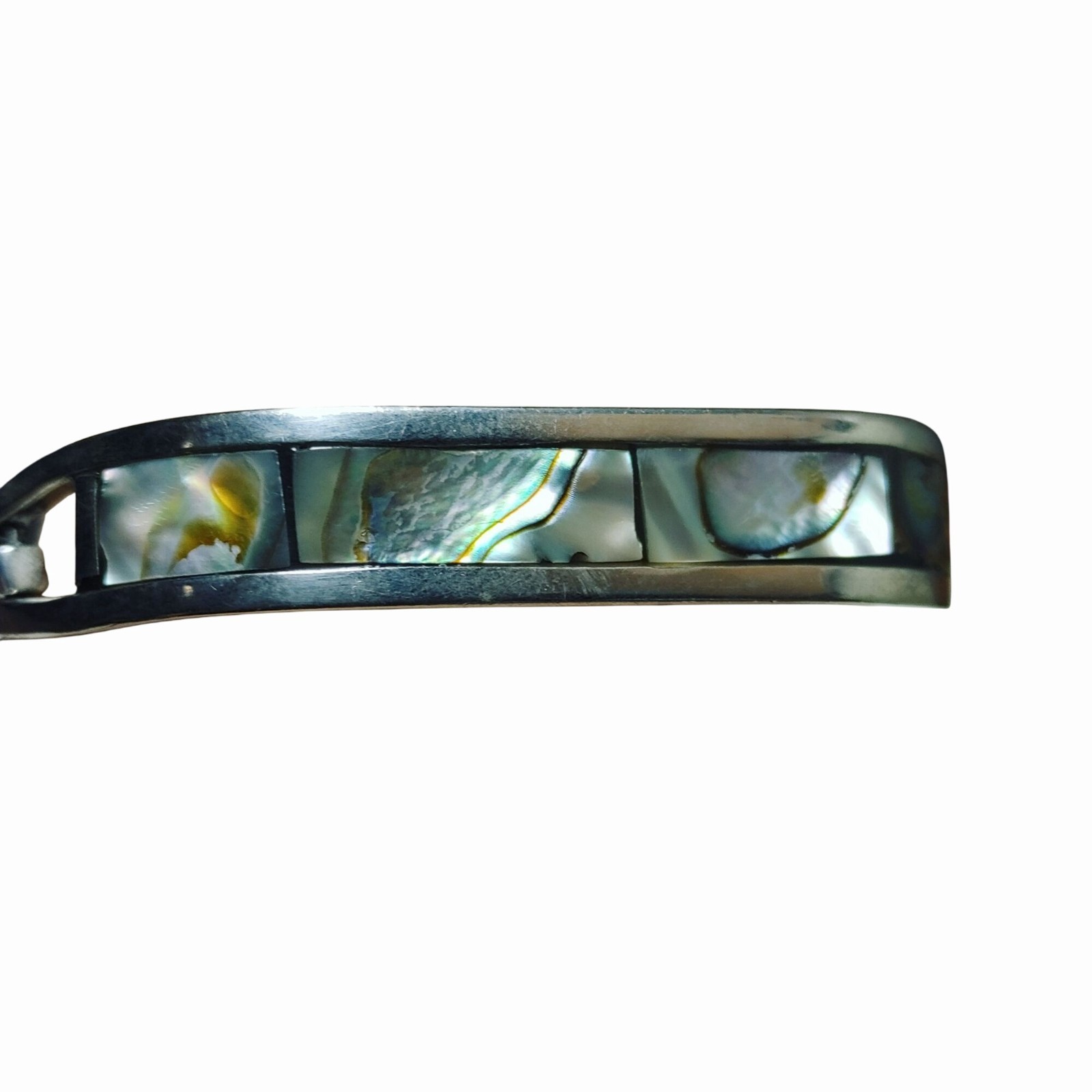 Abalone Shell Inlay Hinged Bangle Bracelet Small … - image 14