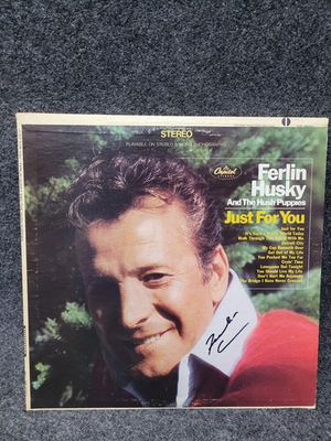 #ad Vintage Ferlin Husky Just For You LP Capitol ST 2870 Signed Vinyl Country 1960s $26.99
