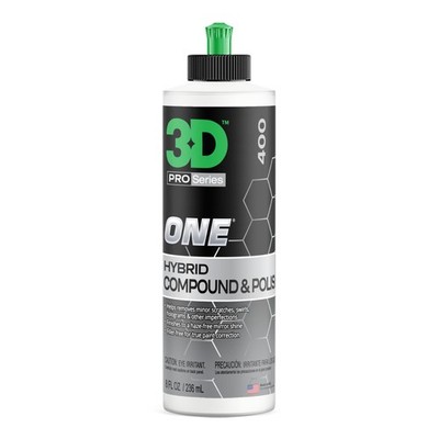 3D One Car Scratch & Swirl Remover Hybrid Rubbing Compound & Polish 8 oz.