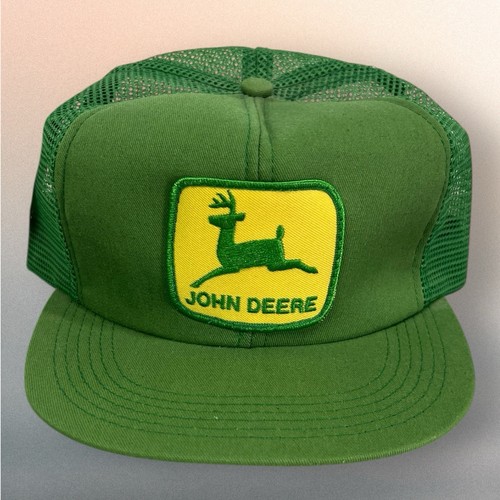 Cappello camionista vintage John Deere in tonchino verde, maglia snapback made in USA. - Foto 2 di 17