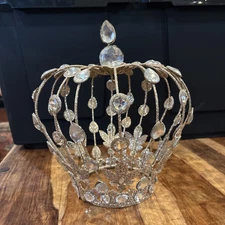 Floral 11" Rhinestone Metal Crown