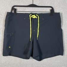 Athleta Women's Gray Neon Accents Size 12 Clearwater UPF Board Shorts Surf Swim
