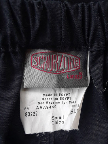 Scrubzone Scrub Pants Sz S Black Drawstring Elastic Waist Cotton Blend - Picture 5 of 5
