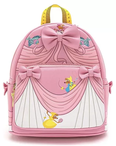 NWT LOUNGEFLY DISNEY CINDERELLA 70TH ANNIVERSARY MINI BACKPACK PINK BOWS GUS...