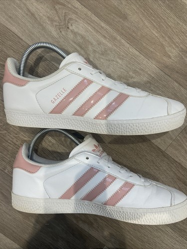 Adidas Gazelle Womens Originals White Pink Leather Low Top Trainers UK Size 5 Uk - Picture 3 of 12