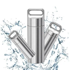 Pill Box Metal Medicine Bottle Drug Holder Pill Container Case Keychain Gifts 