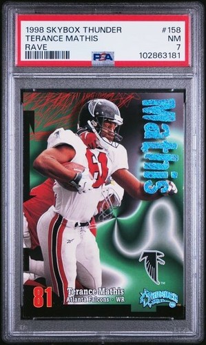 1998 Skybox Thunder TERANCE MATHIS Falcons RAVE Rare 39/150 PSA 7 Total Pop 1 - Picture 1 of 2
