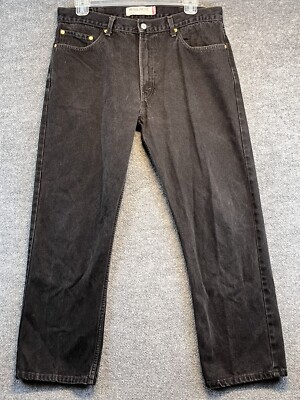 Levis 505 Jeans Men's 38x30 Black Straight Leg Regular Fit Denim Pants