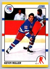 1990-91 Score Rookie and Traded #18T Kevin Miller Rookie Card New York Rangers