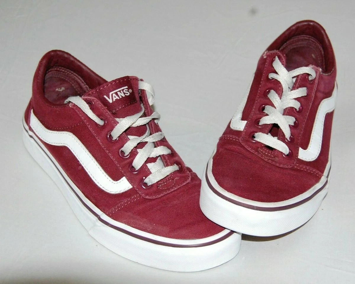 VANS LOW CUT LACE UP SNEAKERS SHOES DARK MAROON WOMENS SIZE 7 | eBay