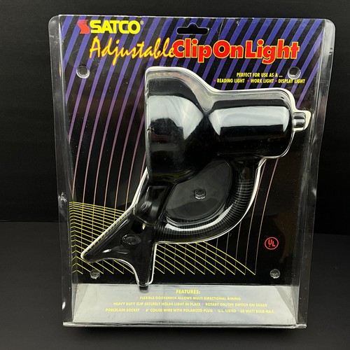 SATCO Adjustable Clip-on Desk Lamp Bed Table Book Reading Flexible Gooseneck